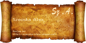 Szecska Alex névjegykártya